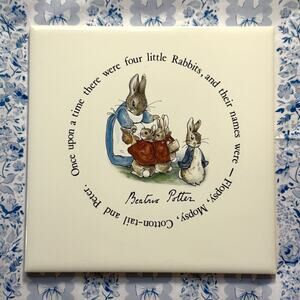 Vintage Wedgwood Peter Rabbit Decorative Tile Or Trivet 6” Collectible